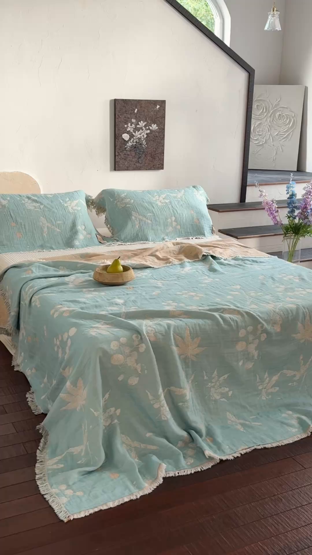 91家纺网 家纺一手货源 找家纺 沐瑟家纺 2025新款四层纱布全棉流苏毯子纱布床盖毛巾被纯棉棉纱夏凉被午睡盖毯 蘭素