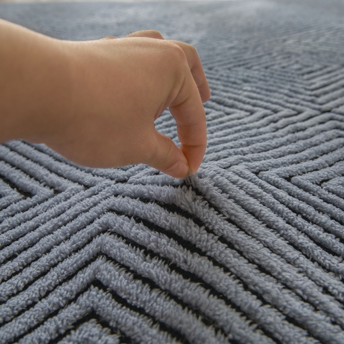 91家纺网 家纺一手货源 找家纺 欧邦 2025新款提花暖阳绒单床笠 苍穹蓝