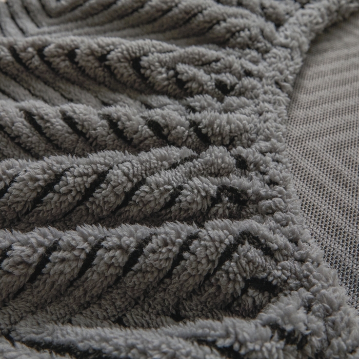 91家纺网 家纺一手货源 找家纺 欧邦 2025新款提花暖阳绒单床笠 慕斯灰