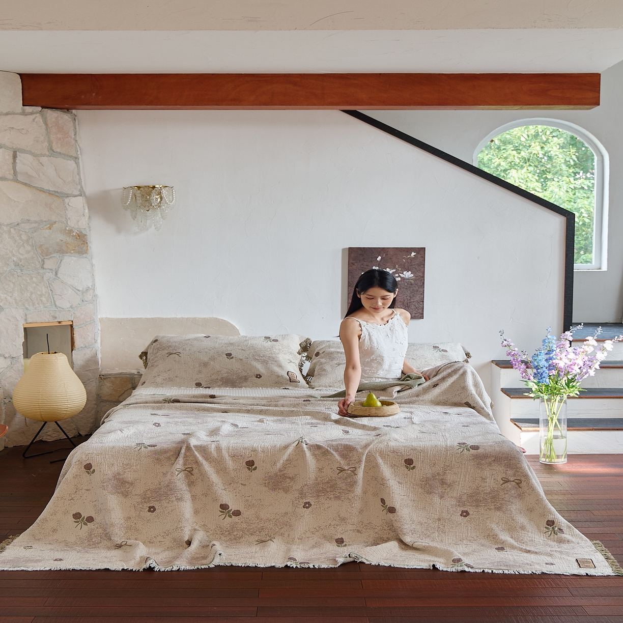 91家纺网 家纺一手货源 找家纺 沐瑟家纺 2025新款四层纱布全棉流苏毯子纱布床盖毛巾被纯棉棉纱夏凉被午睡盖毯 微禾