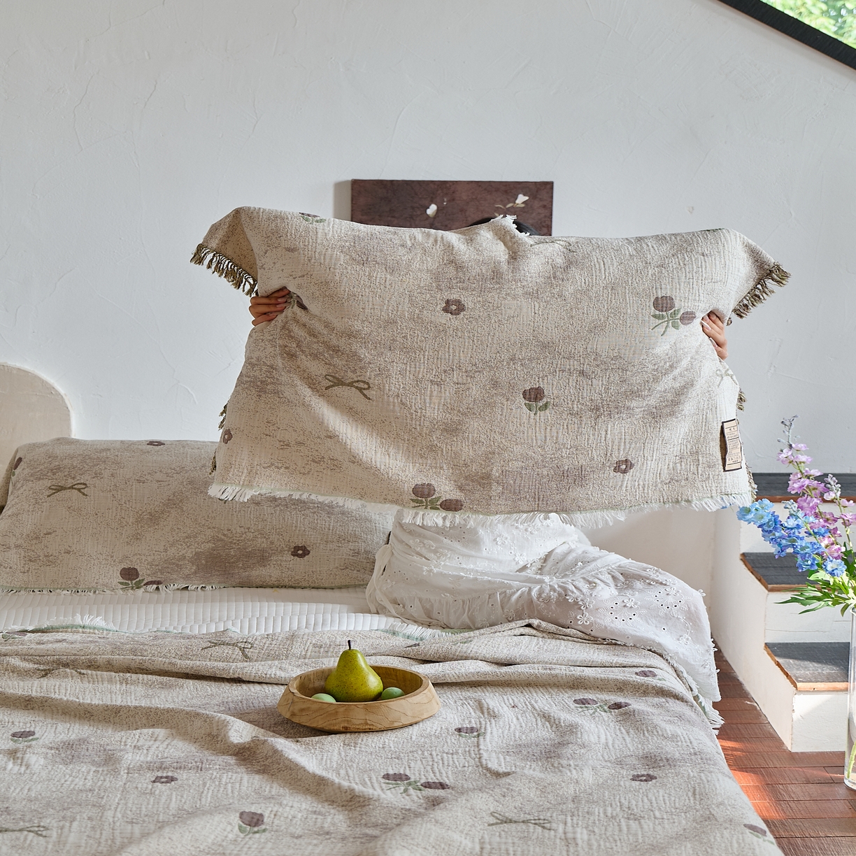 91家纺网 家纺一手货源 找家纺 沐瑟家纺 2025新款四层纱布全棉流苏毯子纱布床盖毛巾被纯棉棉纱夏凉被午睡盖毯 微禾