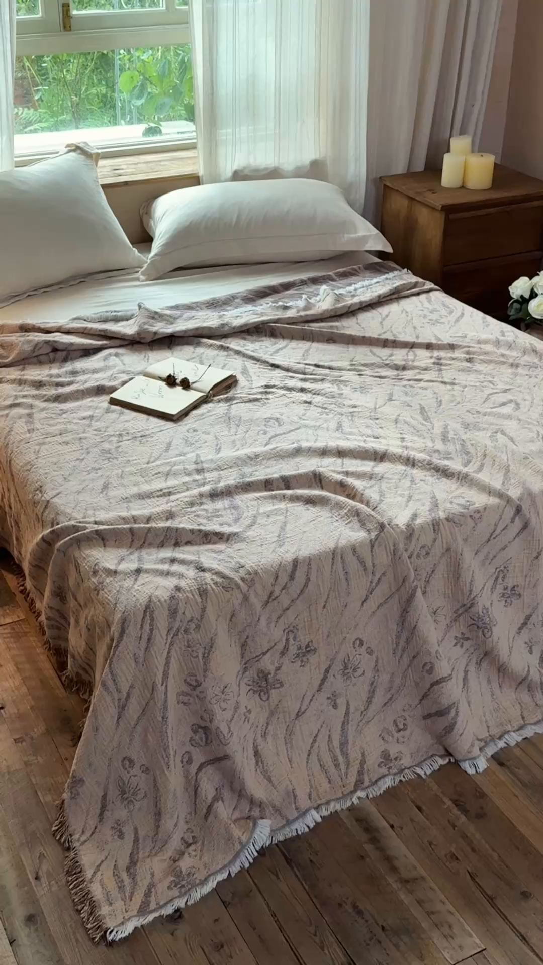 91家纺网 家纺一手货源 找家纺 沐瑟家纺 2025新款四层纱布全棉流苏毯子纱布床盖毛巾被纯棉棉纱夏凉被午睡盖毯 砚秋