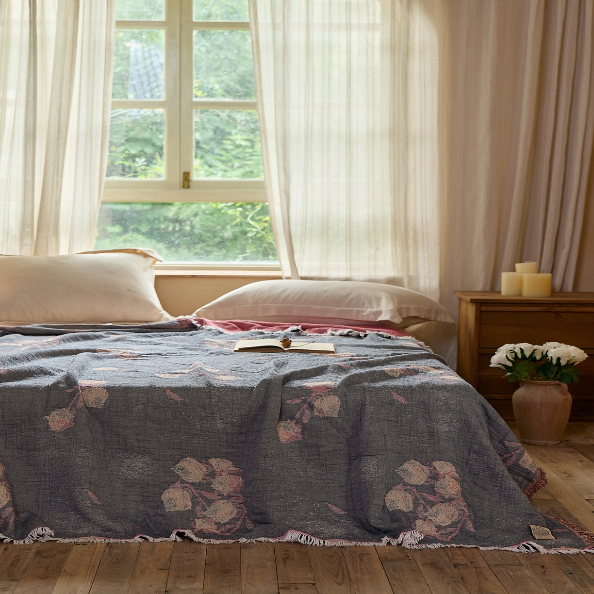 91家纺网 家纺一手货源 找家纺 沐瑟家纺 2025新款四层纱布全棉流苏毯子纱布床盖毛巾被纯棉棉纱夏凉被午睡盖毯 亦玫