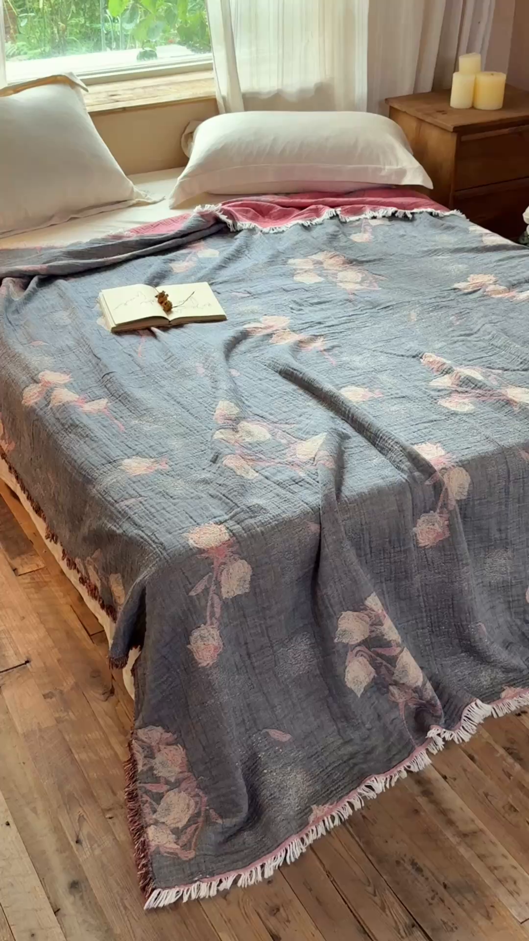 91家纺网 家纺一手货源 找家纺 沐瑟家纺 2025新款四层纱布全棉流苏毯子纱布床盖毛巾被纯棉棉纱夏凉被午睡盖毯 亦玫