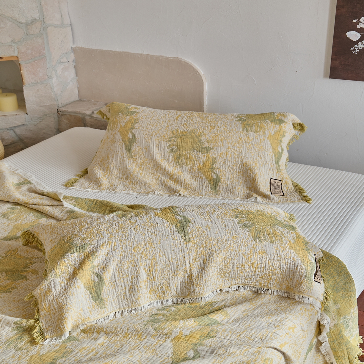 91家纺网 家纺一手货源 找家纺 沐瑟家纺 2025新款四层纱布全棉流苏毯子纱布床盖毛巾被纯棉棉纱夏凉被午睡盖毯 柚屿