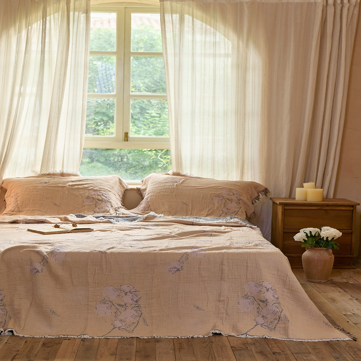 91家纺网 家纺一手货源 找家纺 沐瑟家纺 2025新款四层纱布全棉流苏毯子纱布床盖毛巾被纯棉棉纱夏凉被午睡盖毯 沅蔓