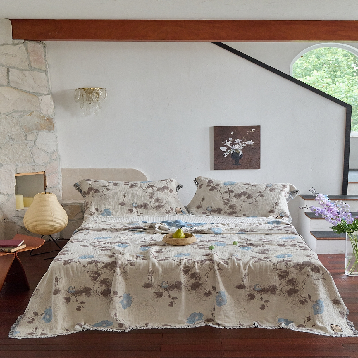 91家纺网 家纺一手货源 找家纺 沐瑟家纺 2025新款四层纱布全棉流苏毯子纱布床盖毛巾被纯棉棉纱夏凉被午睡盖毯 枝蘭