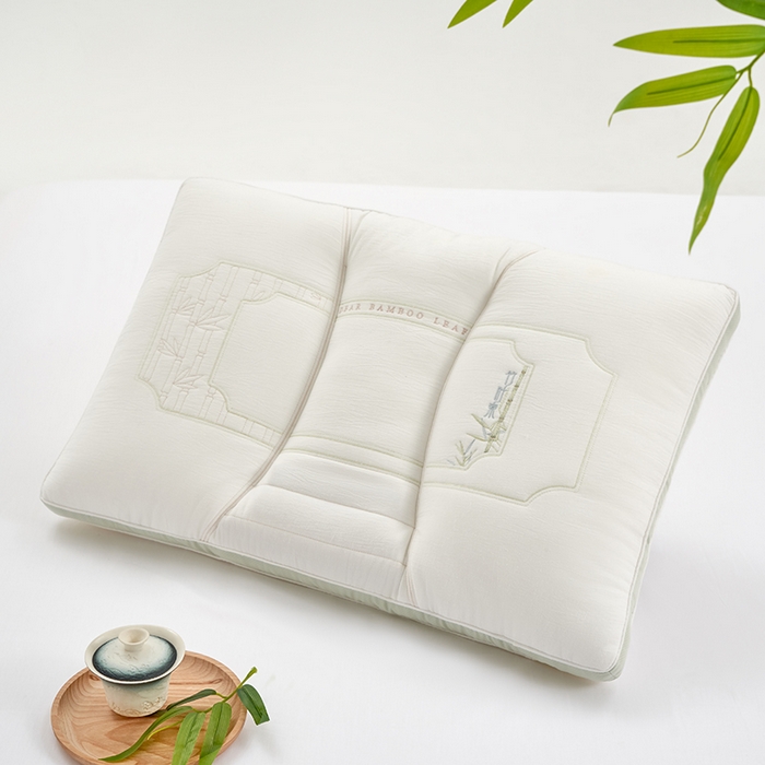 91家纺网 家纺一手货源 找家纺 宇诺家纺 2025新款竹叶亲竹片枕头枕芯 竹叶亲竹片枕1000g