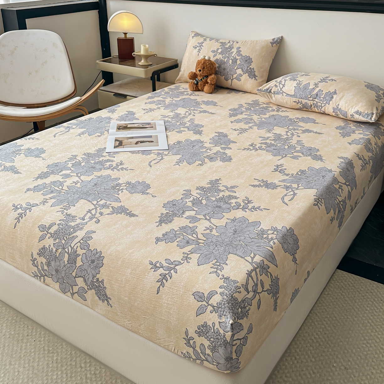 91家纺网 家纺一手货源 找家纺 （总）梦嘉居 2025新款加厚亚麻皱皱纱床笠单床笠枕套床笠单品