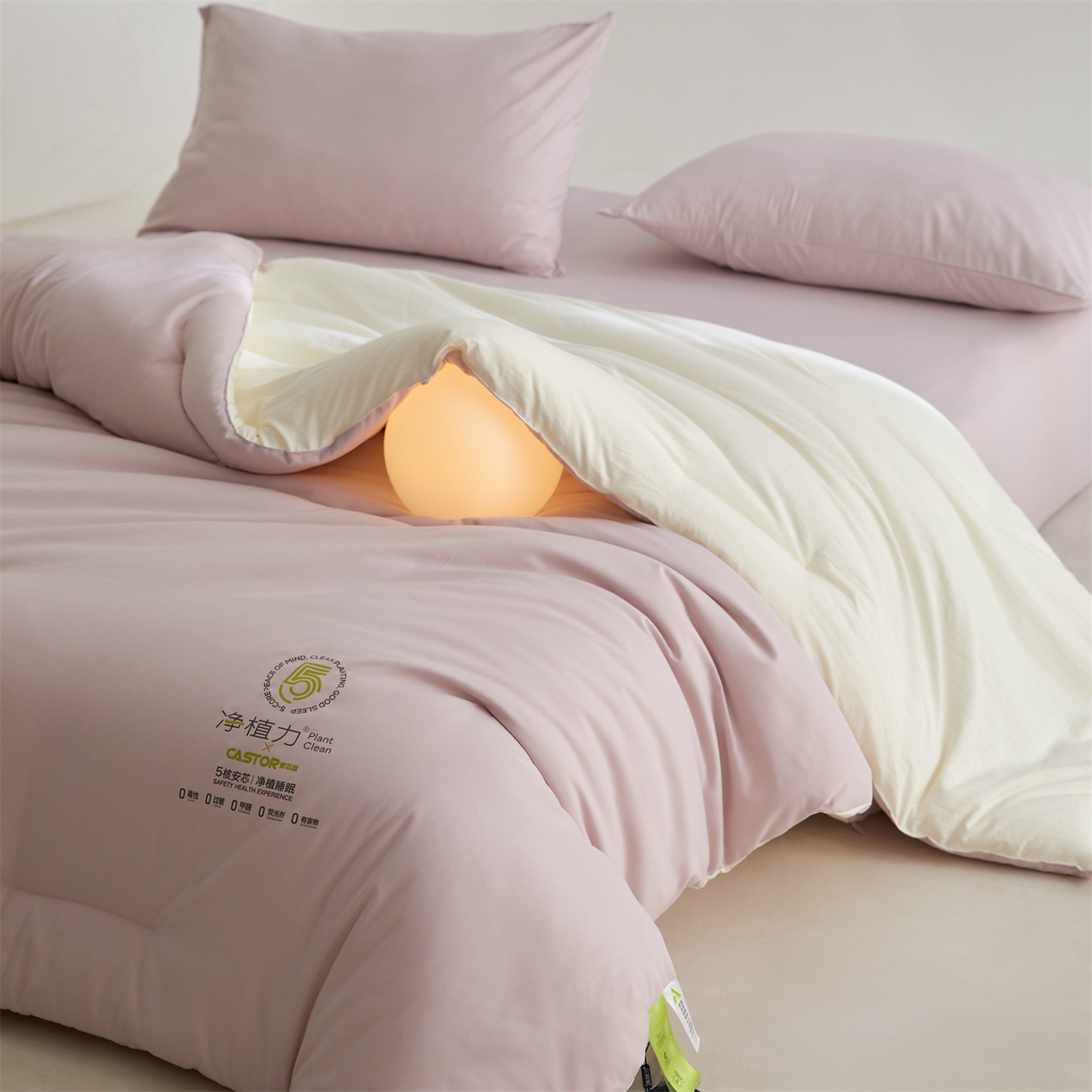 91家纺网 家纺一手货源 找家纺 头等舱 2025新款深睡 零压 软糯 净植力抗菌 防螨 防霉 低致敏 秋冬被（空镜图） 融雾紫