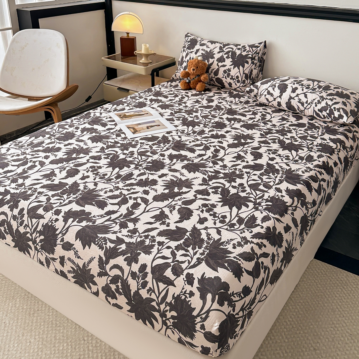 （总）梦嘉居 2025新款加厚亚麻皱皱纱床笠单床笠枕套床笠单品