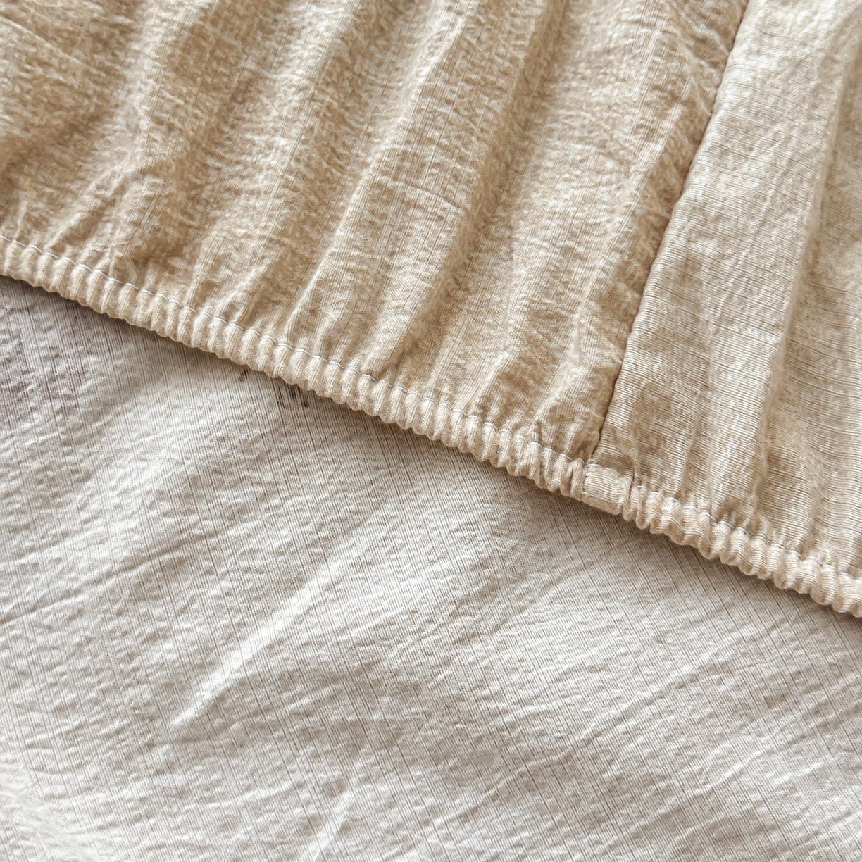 91家纺网 家纺一手货源 找家纺 梦嘉居 2025新款加厚亚麻皱皱纱床笠单床笠枕套床笠单品 繁花梦