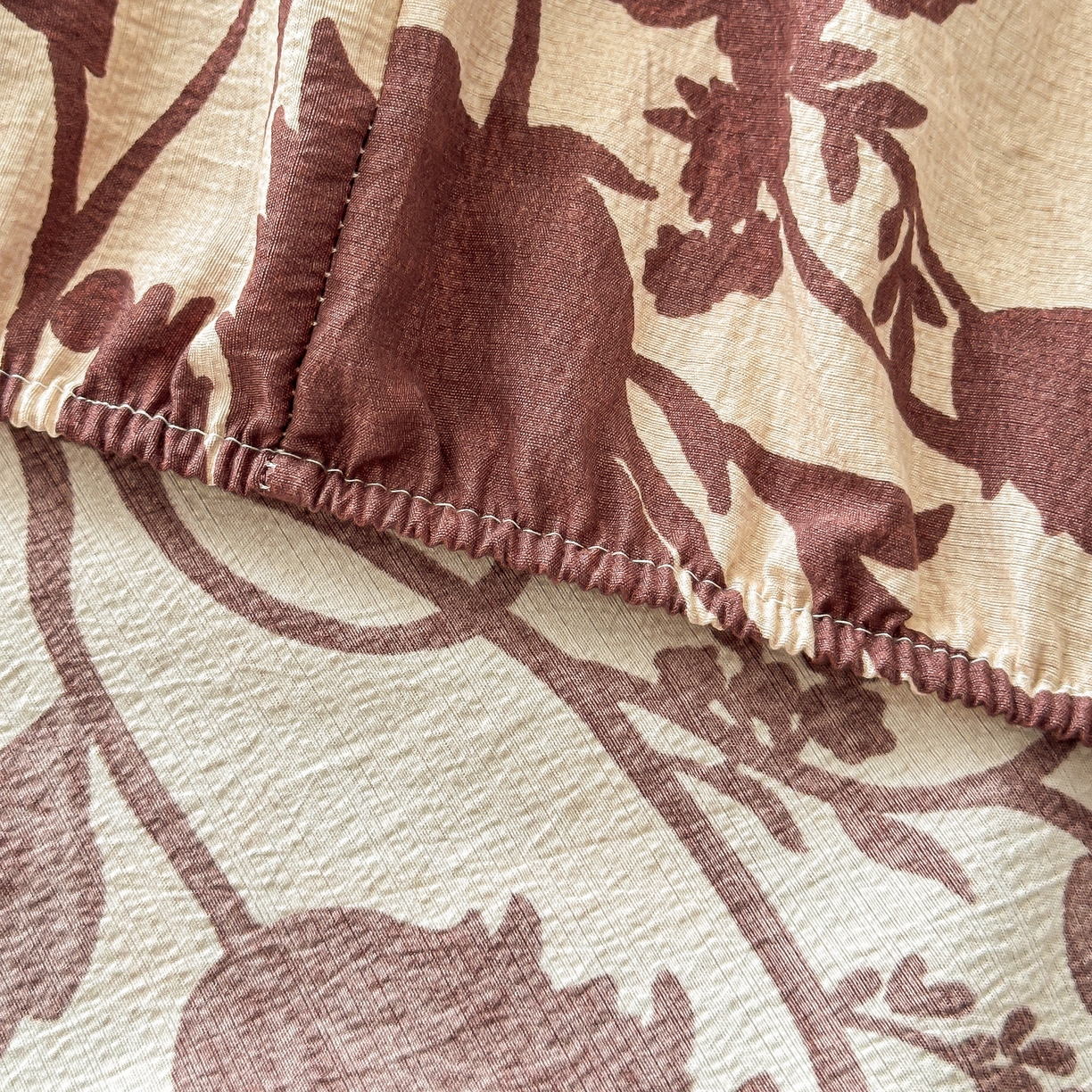 91家纺网 家纺一手货源 找家纺 梦嘉居 2025新款加厚亚麻皱皱纱床笠单床笠枕套床笠单品 花香韵