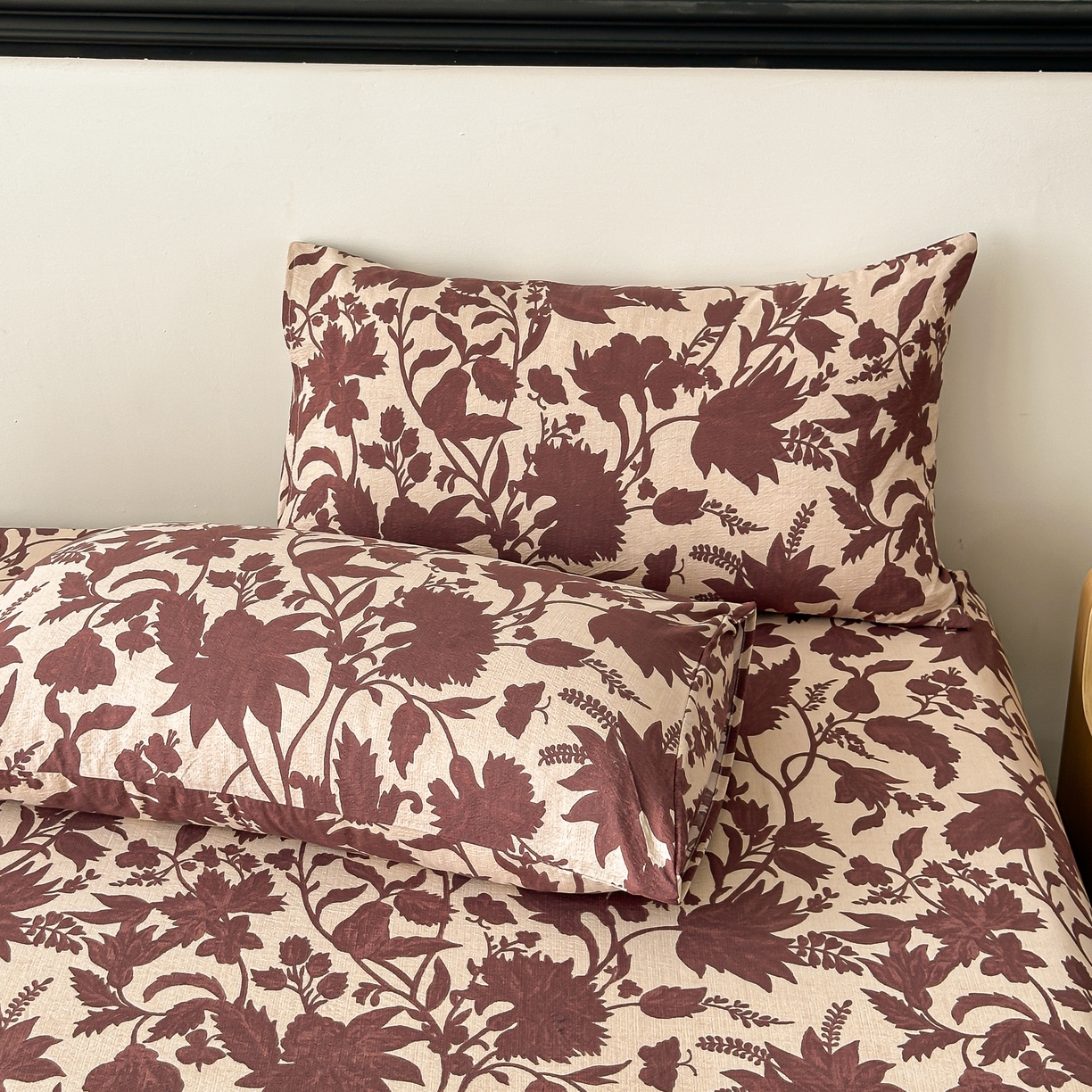 91家纺网 家纺一手货源 找家纺 梦嘉居 2025新款加厚亚麻皱皱纱床笠单床笠枕套床笠单品 花香韵