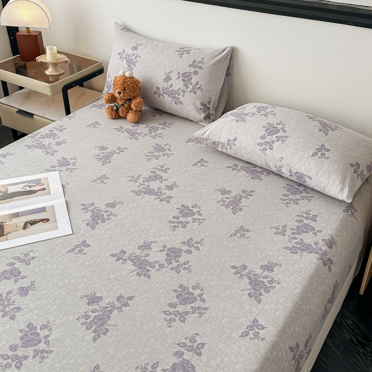 91家纺网 家纺一手货源 找家纺 梦嘉居 2025新款加厚亚麻皱皱纱床笠单床笠枕套床笠单品 水云间