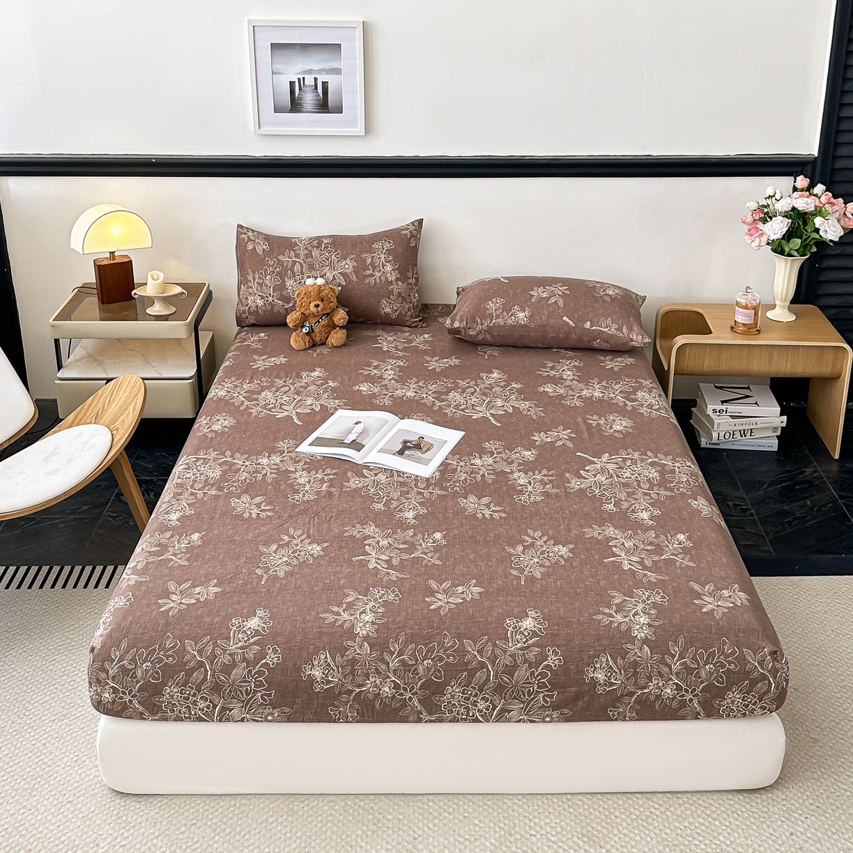 91家纺网 家纺一手货源 找家纺 梦嘉居 2025新款加厚亚麻皱皱纱床笠单床笠枕套床笠单品 云水谣