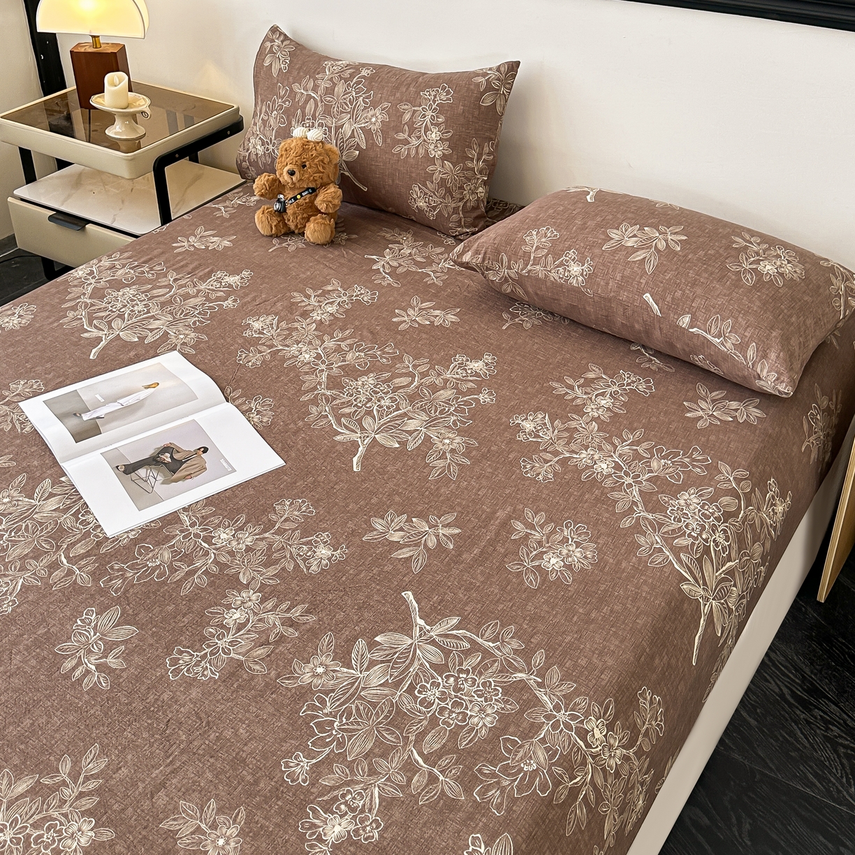 91家纺网 家纺一手货源 找家纺 梦嘉居 2025新款加厚亚麻皱皱纱床笠单床笠枕套床笠单品 云水谣