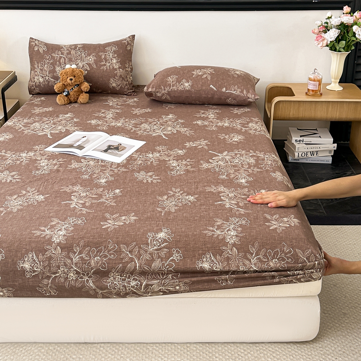 91家纺网 家纺一手货源 找家纺 梦嘉居 2025新款加厚亚麻皱皱纱床笠单床笠枕套床笠单品 云水谣