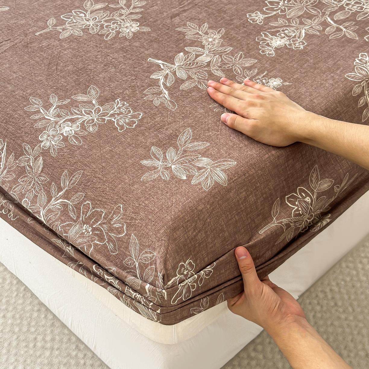 91家纺网 家纺一手货源 找家纺 梦嘉居 2025新款加厚亚麻皱皱纱床笠单床笠枕套床笠单品 云水谣