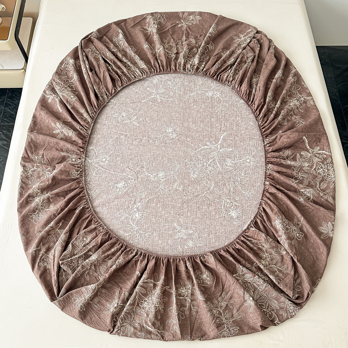 91家纺网 家纺一手货源 找家纺 梦嘉居 2025新款加厚亚麻皱皱纱床笠单床笠枕套床笠单品 云水谣