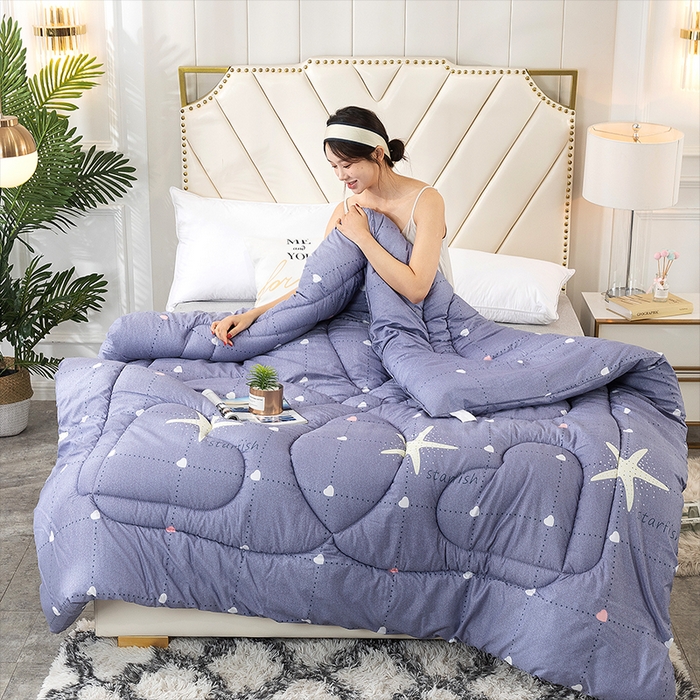 91家纺网 家纺一手货源 找家纺 悦织湾家纺 2025仿棉印花纯色学生被春秋被冬被四季通用被子被芯量多价优整年不断货 海星派对