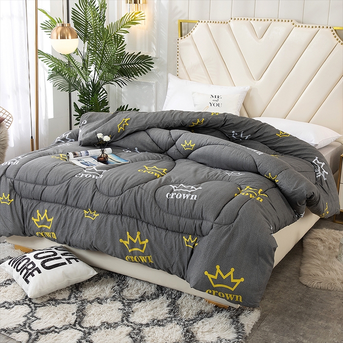 91家纺网 家纺一手货源 找家纺 悦织湾家纺 2025仿棉印花纯色学生被春秋被冬被四季通用被子被芯量多价优整年不断货 加冕