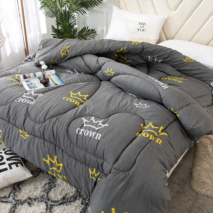 91家纺网 家纺一手货源 找家纺 悦织湾家纺 2025仿棉印花纯色学生被春秋被冬被四季通用被子被芯量多价优整年不断货 加冕