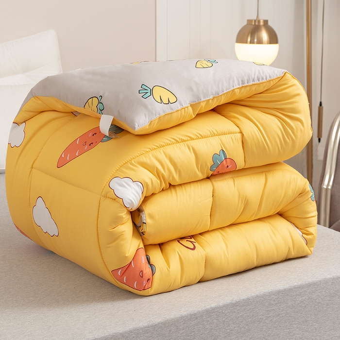 91家纺网 家纺一手货源 找家纺 悦织湾家纺 2025仿棉印花纯色学生被春秋被冬被四季通用被子被芯量多价优整年不断货 萝卜