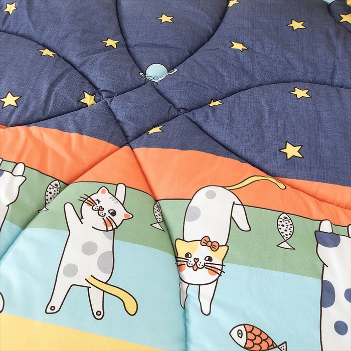 91家纺网 家纺一手货源 找家纺 悦织湾家纺 2025仿棉印花纯色学生被春秋被冬被四季通用被子被芯量多价优整年不断货 喵星人