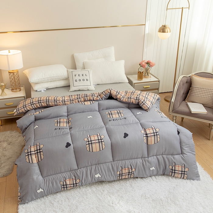 91家纺网 家纺一手货源 找家纺 悦织湾家纺 2025仿棉印花纯色学生被春秋被冬被四季通用被子被芯量多价优整年不断货 牛格