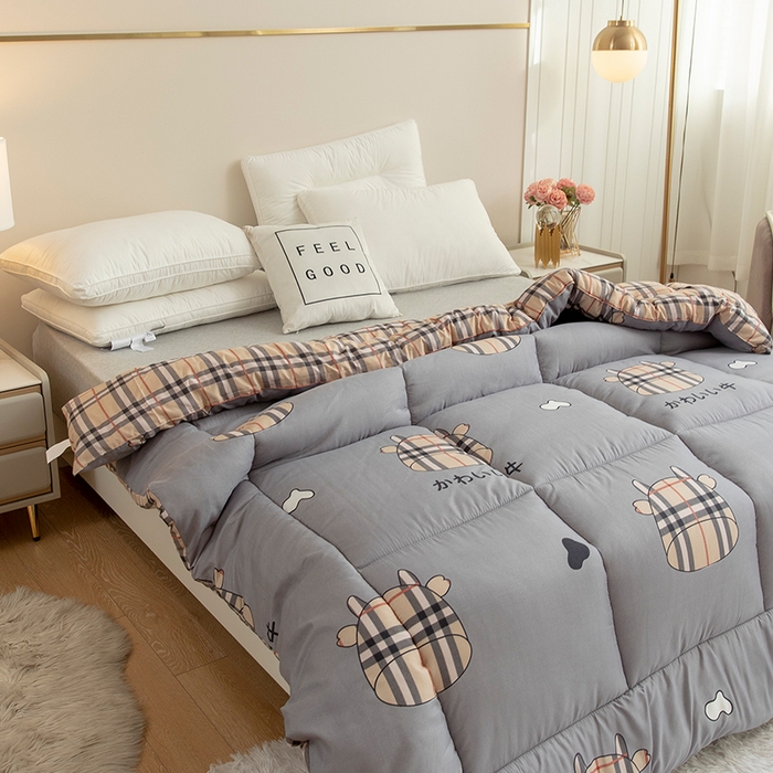 91家纺网 家纺一手货源 找家纺 悦织湾家纺 2025仿棉印花纯色学生被春秋被冬被四季通用被子被芯量多价优整年不断货 牛格