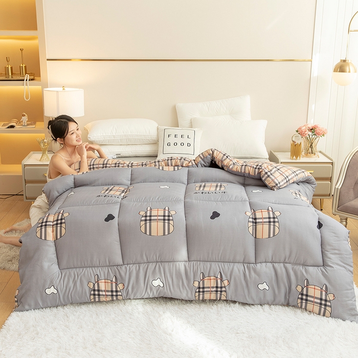 91家纺网 家纺一手货源 找家纺 悦织湾家纺 2025仿棉印花纯色学生被春秋被冬被四季通用被子被芯量多价优整年不断货 牛格