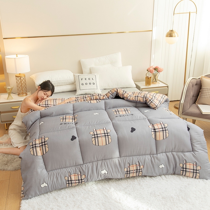 91家纺网 家纺一手货源 找家纺 悦织湾家纺 2025仿棉印花纯色学生被春秋被冬被四季通用被子被芯量多价优整年不断货 牛格