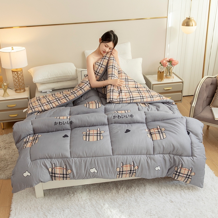 91家纺网 家纺一手货源 找家纺 悦织湾家纺 2025仿棉印花纯色学生被春秋被冬被四季通用被子被芯量多价优整年不断货 牛格