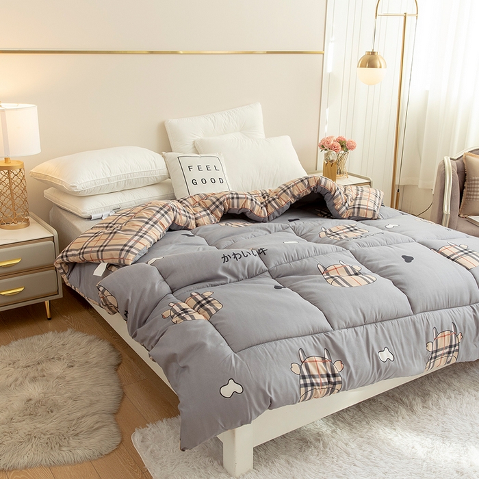 91家纺网 家纺一手货源 找家纺 悦织湾家纺 2025仿棉印花纯色学生被春秋被冬被四季通用被子被芯量多价优整年不断货 牛格