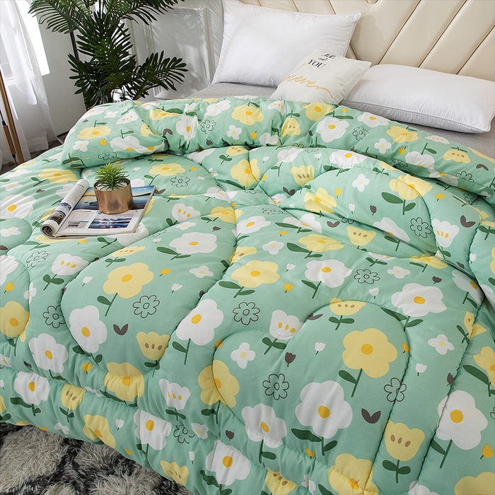 91家纺网 家纺一手货源 找家纺 悦织湾家纺 2025仿棉印花纯色学生被春秋被冬被四季通用被子被芯量多价优整年不断货 清新物语