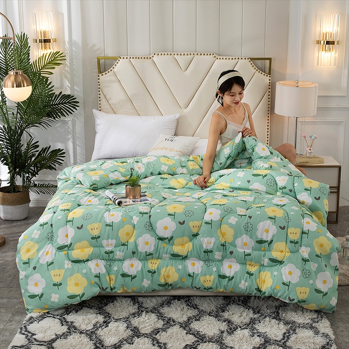 91家纺网 家纺一手货源 找家纺 悦织湾家纺 2025仿棉印花纯色学生被春秋被冬被四季通用被子被芯量多价优整年不断货 清新物语