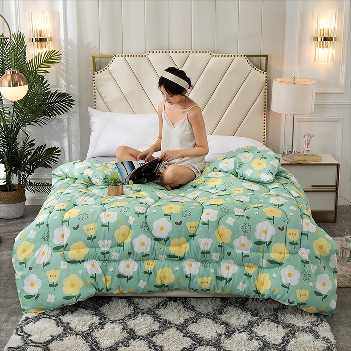 91家纺网 家纺一手货源 找家纺 悦织湾家纺 2025仿棉印花纯色学生被春秋被冬被四季通用被子被芯量多价优整年不断货 清新物语