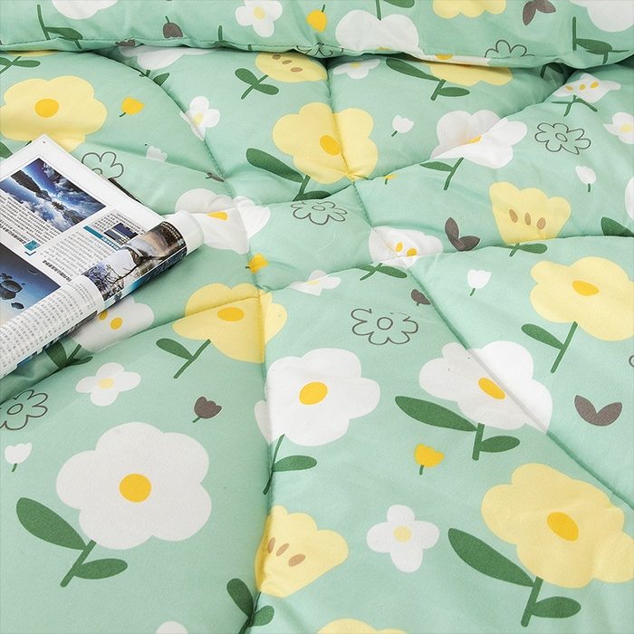 91家纺网 家纺一手货源 找家纺 悦织湾家纺 2025仿棉印花纯色学生被春秋被冬被四季通用被子被芯量多价优整年不断货 清新物语