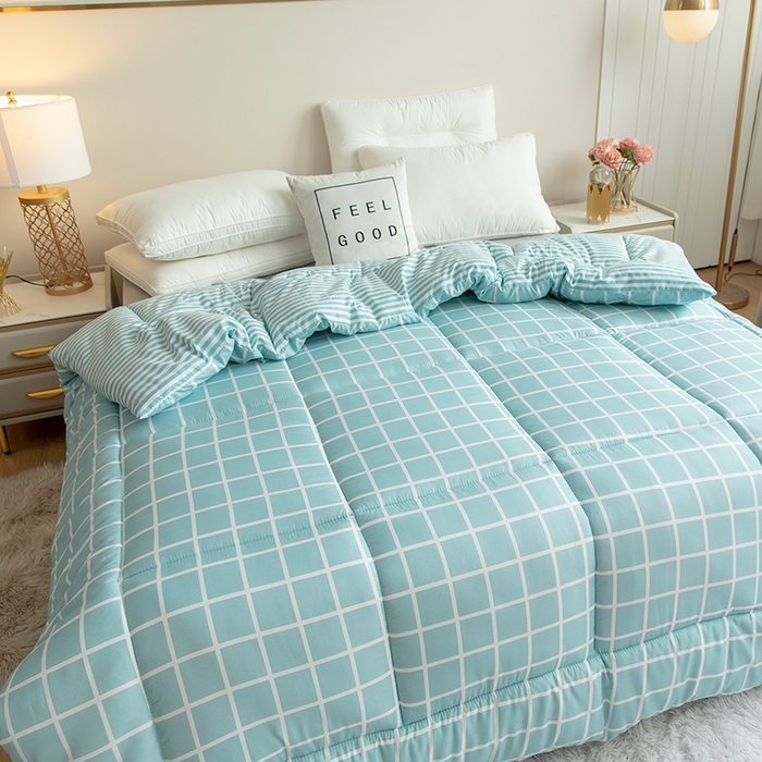 91家纺网 家纺一手货源 找家纺 悦织湾家纺 2025仿棉印花纯色学生被春秋被冬被四季通用被子被芯量多价优整年不断货 情调