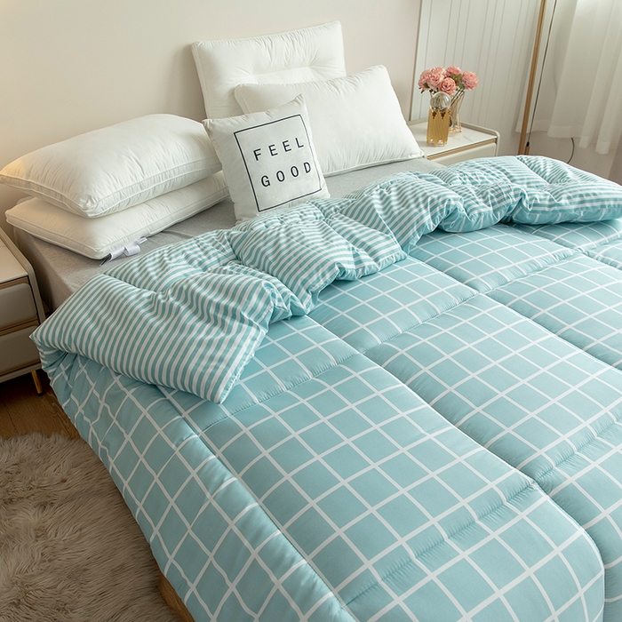 91家纺网 家纺一手货源 找家纺 悦织湾家纺 2025仿棉印花纯色学生被春秋被冬被四季通用被子被芯量多价优整年不断货 情调