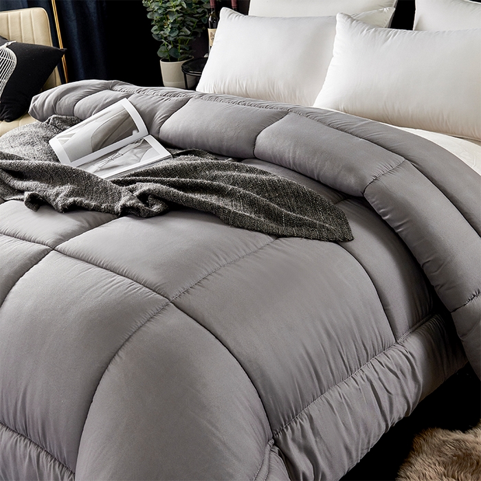 91家纺网 家纺一手货源 找家纺 悦织湾家纺 2025仿棉印花纯色学生被春秋被冬被四季通用被子被芯量多价优整年不断货 深灰