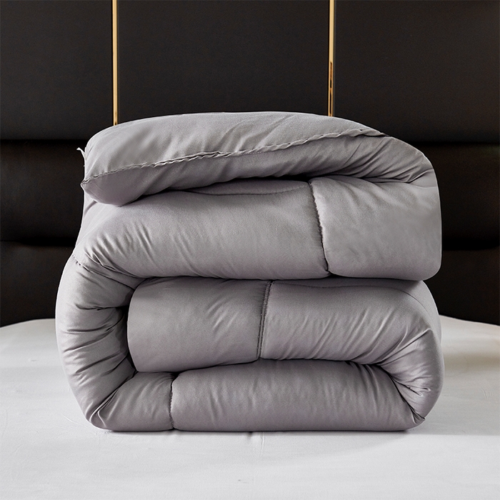 91家纺网 家纺一手货源 找家纺 悦织湾家纺 2025仿棉印花纯色学生被春秋被冬被四季通用被子被芯量多价优整年不断货 深灰