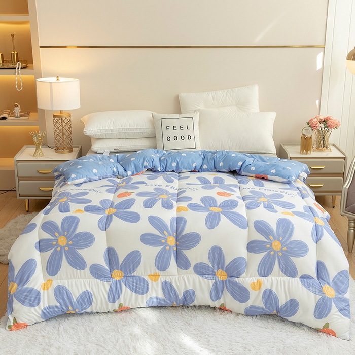 悦织湾家纺 2025仿棉印花纯色学生被春秋被冬被四季通用被子被芯量多价优整年不断货 唯美