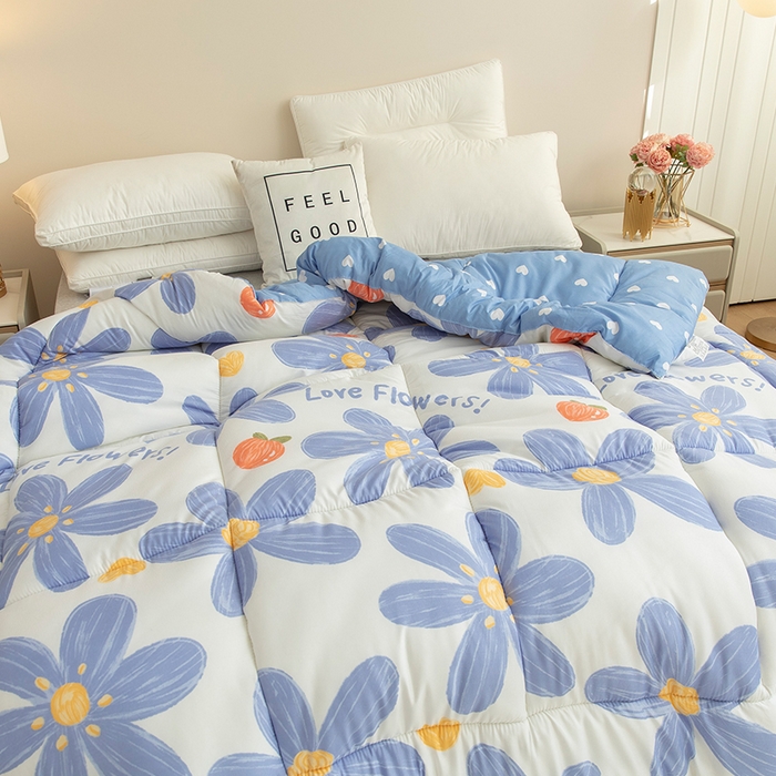 91家纺网 家纺一手货源 找家纺 悦织湾家纺 2025仿棉印花纯色学生被春秋被冬被四季通用被子被芯量多价优整年不断货 唯美