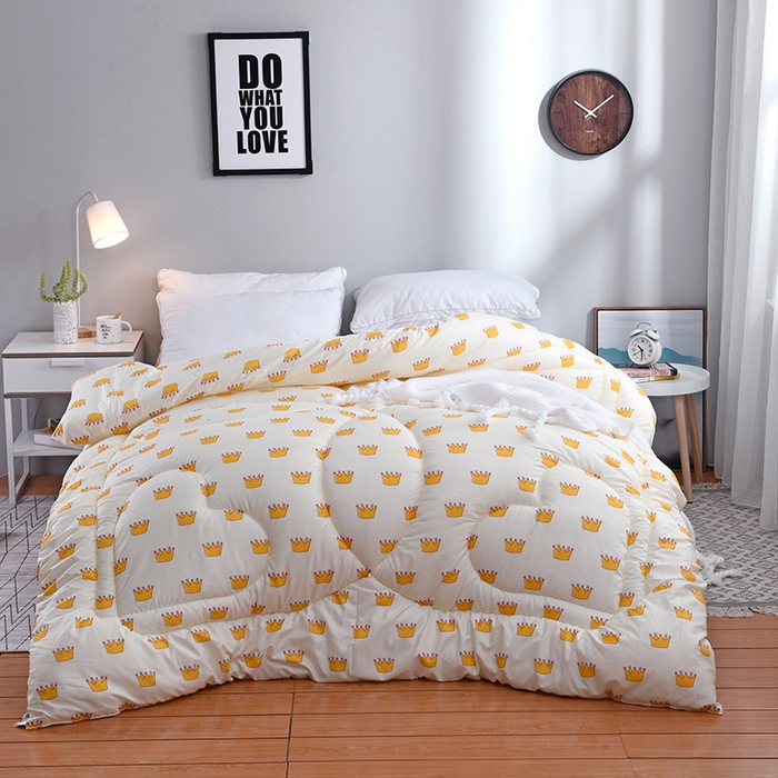 悦织湾家纺 2025仿棉印花纯色学生被春秋被冬被四季通用被子被芯量多价优整年不断货 小皇冠