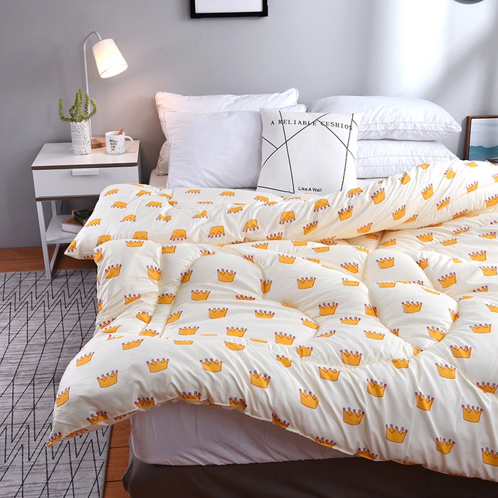 91家纺网 家纺一手货源 找家纺 悦织湾家纺 2025仿棉印花纯色学生被春秋被冬被四季通用被子被芯量多价优整年不断货 小皇冠