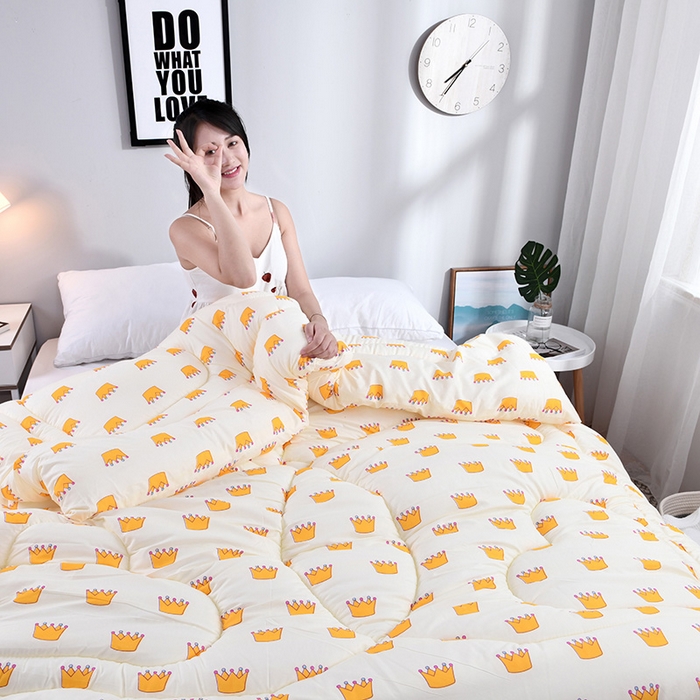 91家纺网 家纺一手货源 找家纺 悦织湾家纺 2025仿棉印花纯色学生被春秋被冬被四季通用被子被芯量多价优整年不断货 小皇冠