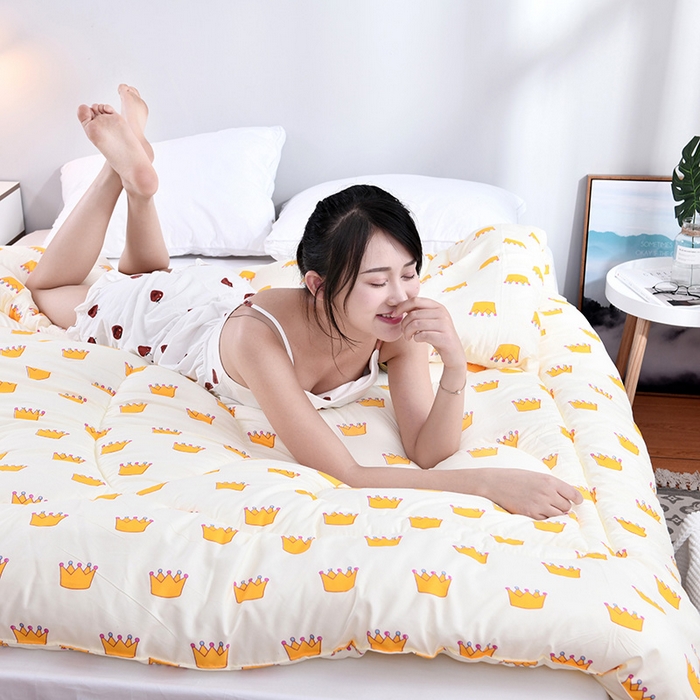 91家纺网 家纺一手货源 找家纺 悦织湾家纺 2025仿棉印花纯色学生被春秋被冬被四季通用被子被芯量多价优整年不断货 小皇冠