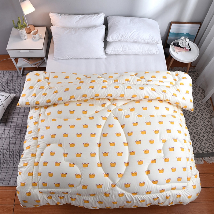 91家纺网 家纺一手货源 找家纺 悦织湾家纺 2025仿棉印花纯色学生被春秋被冬被四季通用被子被芯量多价优整年不断货 小皇冠